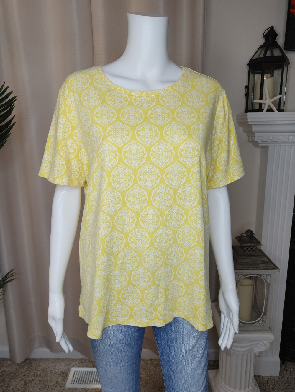 KIM ROGERS Perfectly Soft Tee, Yellow L